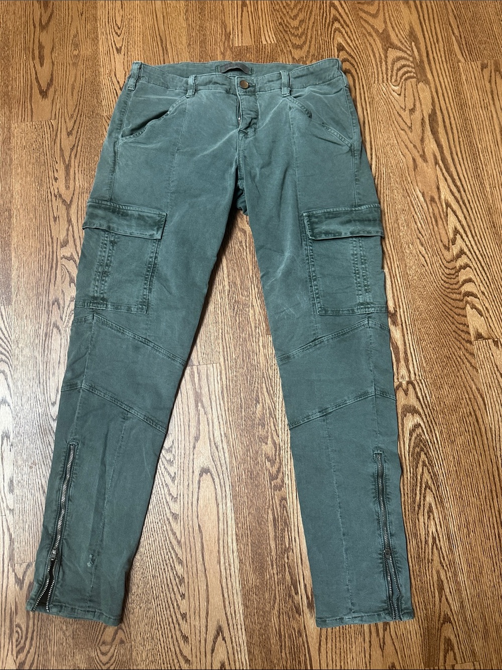 J Brand Olive Green Women's Cargo Zip-Hem Jeans